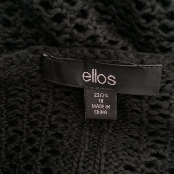 ELLOS 22/24 WOMAN PLUS BLACK CROCHET COVER UP SWEATER VERSATILE - Picture 10 of 12